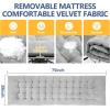 imageNictemaw Camping Cots with Velvet Mattress Sleeping Cots for Adults 900lbs Double Layer Oxford Portable Folding Cots Lightweight Stable Durable Outdoor Home Office Grey Velvet Mattress