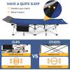imageNictemaw Cots for Adults with Detachable Mattress 900lbs Double Layer Oxford Camping Cots Lightweight Stable Durable Folding Bed with Carrying BagBlue