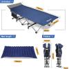 imageNictemaw Folding Camping Cot 900 LBS Heavy Duty Sleeping Cot Portable Camping Cots for Adults Double Layer Oxford with Carry Bag for Home Office Nap and Outdoor Beach BlueBlue