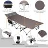 imageNictemaw Folding Camping Cot 900 LBS Heavy Duty Sleeping Cot Portable Camping Cots for Adults Double Layer Oxford with Carry Bag for Home Office Nap and Outdoor Beach BlueBluegrey