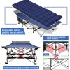 imageNictemaw Folding Camping Cot 900 LBS Heavy Duty Sleeping Cot Portable Camping Cots for Adults Double Layer Oxford with Carry Bag for Home Office Nap and Outdoor Beach BlueBlue