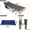 imageNictemaw Folding Camping Cot 900 LBS Heavy Duty Sleeping Cot Portable Camping Cots for Adults Double Layer Oxford with Carry Bag for Home Office Nap and Outdoor Beach BlueBluegrey