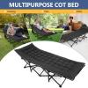 imageNictemaw Folding Camping Cot Camping Cot for Adults 900LBS Heavy Duty Sleeping Cots with Carry Bag Double Layer Oxford Travel Camp Cots for Outdoor Camp Beach Office NapBlack 5901Black