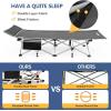 imageNictemaw Folding Camping Cot Portable Camping Cot for Adults 900LBS Heavy Duty Sleeping Cots with Carry Bag Double Layer Oxford Portable Travel Camp Cots for Outdoor Home OfficeGrey