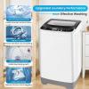 imageNictemaw Portable Washing Machine 156Lbs Portable Washer 21 Cuft Full Automatic Washing Machine with 10 Programs 8 Water Levels LED Display Drain Pump Ideal for Apartment Home RVsGrey Black