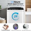 imageNictemaw Portable Washing Machine 178Lbs 24Cuft Full Automatic Portable Washer with 10 Wash Programs 8 Water Levels ampamp Drain Pump Compact Laundry Washer for Home RV Dorm GreyOffwhite