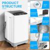 imageNictemaw Portable Washing Machine 178Lbs Portable Washer 24 Cuft Full Automatic Washing Machine with 10 Programs 8 Water Levels LED Display Drain Pump Ideal for Apartment Home RVs178 Lbs