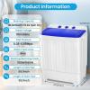 imageNictemaw Portable Washing Machine 30Lbs Capacity Washer and Dryer Combo 2 In 1 Compact Twin Tub Laundry Washer 19Lbs ampamp Spinner 11Lbs with Builtin Drain Pump for Apartment Dorms RV BlueBlue