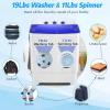 imageNictemaw Portable Washing Machine 30Lbs Capacity Washer and Dryer Combo 2 In 1 Compact Twin Tub Laundry Washer 19Lbs ampamp Spinner 11Lbs with Builtin Drain Pump for Apartment Dorms RV BlueBlue