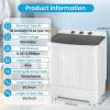 imageNictemaw Portable Washing Machine 30Lbs Capacity Washer and Dryer Combo 2 In 1 Compact Twin Tub Laundry Washer 19Lbs ampamp Spinner 11Lbs with Builtin Drain Pump for Apartment Dorms RV BlueGrey