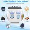 imageNictemaw Portable Washing Machine 30Lbs Capacity Washer and Dryer Combo 2 In 1 Compact Twin Tub Laundry Washer 19Lbs ampamp Spinner 11Lbs with Builtin Drain Pump for Apartment Dorms RV BlueGrey
