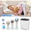 imageNictemaw Portable Washing Machine 30Lbs Capacity Washer and Dryer Combo 2 In 1 Compact Twin Tub Laundry Washer 19Lbs ampamp Spinner 11Lbs with Builtin Drain Pump for Apartment Dorms RV BlueBlack