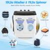 imageNictemaw Portable Washing Machine 30Lbs Capacity Washer and Dryer Combo 2 In 1 Compact Twin Tub Laundry Washer 19Lbs ampamp Spinner 11Lbs with Builtin Drain Pump for Apartment Dorms RV BlueBlack