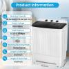 imageNictemaw Portable Washing Machine 30Lbs Capacity Washer and Dryer Combo 2 In 1 Compact Twin Tub Laundry Washer 19Lbs ampamp Spinner 11Lbs with Builtin Drain Pump for Apartment Dorms RV BlueBlack