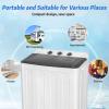 imageNictemaw Portable Washing Machine 30Lbs Capacity Washer and Dryer Combo 2 In 1 Compact Twin Tub Laundry Washer 19Lbs ampamp Spinner 11Lbs with Builtin Drain Pump for Apartment Dorms RV BlueGrey