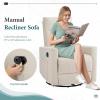 imageRecliner Chair for Living Room Leather Recliners Home Theater Seating with Lumbar Support with Adjustable Backrest and Footrest Modern Living Room Furniture with Padded Seat Backrest BlackIvory