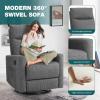 imageRecliner Chair for Living Room Leather Recliners Home Theater Seating with Lumbar Support with Adjustable Backrest and Footrest Modern Living Room Furniture with Padded Seat Backrest BlackConcrete Grey