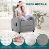 imageRecliner Chair for Living Room Leather Recliners Home Theater Seating with Lumbar Support with Adjustable Backrest and Footrest Modern Living Room Furniture with Padded Seat Backrest BlackGrey Seating