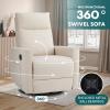 imageRecliner Chair for Living Room Leather Recliners Home Theater Seating with Lumbar Support with Adjustable Backrest and Footrest Modern Living Room Furniture with Padded Seat Backrest BlackOffwhite