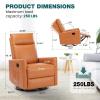 imageRecliner Chair for Living Room Leather Recliners Home Theater Seating with Lumbar Support with Adjustable Backrest and Footrest Modern Living Room Furniture with Padded Seat Backrest BlackBrown