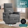 imageRecliner Chair for Living Room Leather Recliners Home Theater Seating with Lumbar Support with Adjustable Backrest and Footrest Modern Living Room Furniture with Padded Seat Backrest BlackConcrete Grey