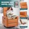 imageRecliner Chair for Living Room Leather Recliners Home Theater Seating with Lumbar Support with Adjustable Backrest and Footrest Modern Living Room Furniture with Padded Seat Backrest BlackBrown