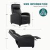 imageRecliner Chair for Living Room Leather Recliners Home Theater Seating with Lumbar Support with Adjustable Backrest and Footrest Modern Living Room Furniture with Padded Seat Backrest BlackBlack