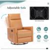 imageRecliner Chair for Living Room Leather Recliners Home Theater Seating with Lumbar Support with Adjustable Backrest and Footrest Modern Living Room Furniture with Padded Seat Backrest BlackTan