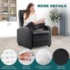imageRecliner Chair for Living Room Leather Recliners Home Theater Seating with Lumbar Support with Adjustable Backrest and Footrest Modern Living Room Furniture with Padded Seat Backrest BlackBlack Seating