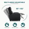 imageRecliner Chair for Living Room Leather Recliners Home Theater Seating with Lumbar Support with Adjustable Backrest and Footrest Modern Living Room Furniture with Padded Seat Backrest BlackBlack Seating