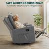 imageRecliner Chair for Living Room Leather Recliners Home Theater Seating with Lumbar Support with Adjustable Backrest and Footrest Modern Living Room Furniture with Padded Seat Backrest BlackConcrete Grey