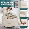 imageRecliner Chair for Living Room Leather Recliners Home Theater Seating with Lumbar Support with Adjustable Backrest and Footrest Modern Living Room Furniture with Padded Seat Backrest BlackOffwhite