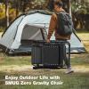 imageSet of 2 Zero Gravity Chair Outdoor Lounge Chairs Portable Folding Reclining Camping Chair with Adjustable Pillow and Cup Holder Trays for Patio Garden Lawn Beach Black
