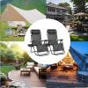 imageSet of 2 Zero Gravity Chair Outdoor Lounge Chairs Portable Folding Reclining Camping Chair with Adjustable Pillow and Cup Holder Trays for Patio Garden Lawn Beach Black