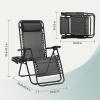 imageSet of 2 Zero Gravity Chair Outdoor Lounge Chairs Portable Folding Reclining Camping Chair with Adjustable Pillow and Cup Holder Trays for Patio Garden Lawn Beach Black