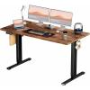 imageStanding Desk Adjustable Height Electric Sit Stand Up Down Computer Table 40x24 Inch Ergonomic Rising Modern Lift Motorized Gaming Desktop Workstation for Work Home Office NaturalBrown