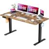 imageStanding Desk Adjustable Height Electric Sit Stand Up Down Computer Table 40x24 Inch Ergonomic Rising Modern Lift Motorized Gaming Desktop Workstation for Work Home Office NaturalBrown
