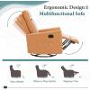 imageSwivel Recliner Chair Nursery Massage Rocking Chairs Glider Rocker Recliners for Living Room with Extra Large Footrest High Back Upholstered Deep Seat Brown