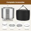 imageTable top Fire Pit Smokeless Firepits with Carry Bag Outdoor Fire Pit with Stand Portable Camping Firepit Stove for Patio 304 Stainless Steel Smores Maker 19 Inches ArgentArgent