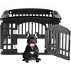 imageDog Playpen 4Panel 24quot  Safe ampamp Secure IndoorOutdoor Pet Fence  Folding ampamp Portable  35 x 35 x 24IN Ideal for Small to Medium Dogs  Easy to Clean WhiteBlack
