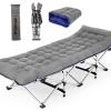 imageNictemaw Camping Cots for Adults with 3 Inch Extra Thick Mattress Cots for Sleeping 900 LBS Folding Cot with Mattress Heavy Duty Sleeping Cots Camping Bed for Home Office Outdoor Gray