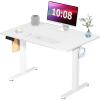 imageStanding Desk Adjustable Height Electric Sit Stand Up Down Computer Table 40x24 Inch Ergonomic Rising Modern Lift Motorized Gaming Desktop Workstation for Work Home Office NaturalModern White
