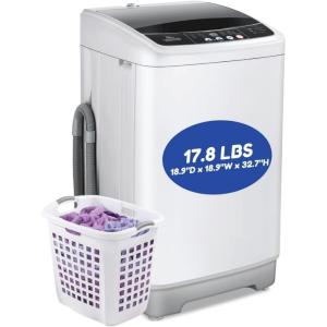 imageNictemaw 178Lbs Portable Washing Machine 24 Cuft Compact FullAutomatic Washer with Drain Pump 8 Water Level ampamp 10 Programs Portable Washer and Dryer for Home Apartment RV Dorms178 LbsWhite Grey