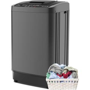 imageNictemaw 20Lbs Portable Washing Machine 28 Cuft Full Automatic Portable Washer with 4 Wash Programs 4 Water Levels ampamp 3 Temps ampamp Drain Pump Compact Laundry Washer Dryer Combo for Apartment Dorm RVGrey
