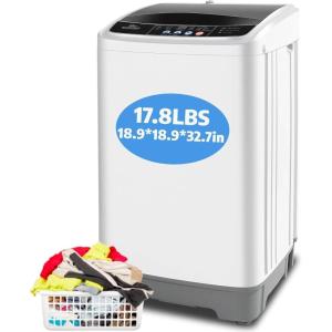 imageNictemaw Portable Washing Machine 178Lbs Portable Washer 24 Cuft Full Automatic Washing Machine with 10 Programs 8 Water Levels LED Display Drain Pump Ideal for Apartment Home RVs178 Lbs