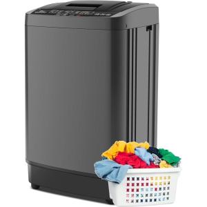 imageNictemaw Portable Washing Machine 20Lbs Capacity Full Automatic Portable Washer 28Cuft Compact Washer Dryer Combo with 4 Wash Programs 4 Water Levels 3 Water Temp ampamp Drain Pump for Home RV DormGrey