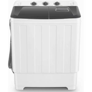 imageNictemaw Portable Washing Machine 30Lbs Capacity Washer and Dryer Combo 2 In 1 Compact Twin Tub Laundry Washer 19Lbs ampamp Spinner 11Lbs with Builtin Drain Pump for Apartment Dorms RV BlueGrey