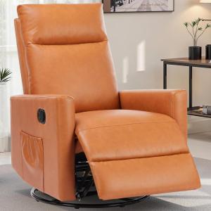 imageRecliner Chair for Living Room Leather Recliners Home Theater Seating with Lumbar Support with Adjustable Backrest and Footrest Modern Living Room Furniture with Padded Seat Backrest BlackBrown
