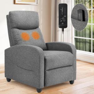 imageRecliner Chair for Living Room Leather Recliners Home Theater Seating with Lumbar Support with Adjustable Backrest and Footrest Modern Living Room Furniture with Padded Seat Backrest BlackGrey Seating