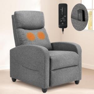 imageRecliner Chair for Living Room Leather Recliners Home Theater Seating with Lumbar Support with Adjustable Backrest and Footrest Modern Living Room Furniture with Padded Seat Backrest BlackGrey Recliner